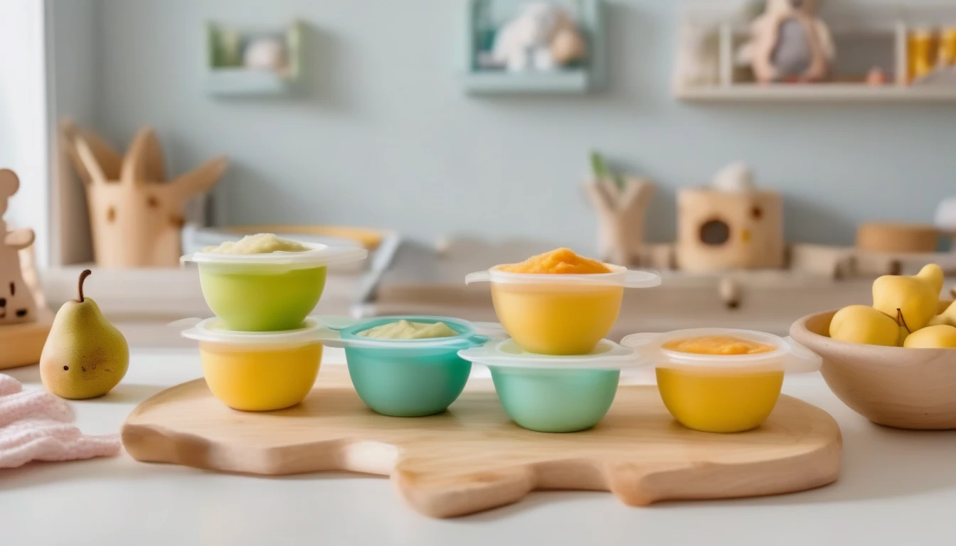 Safe baby food alternatives with mashed banana and pears