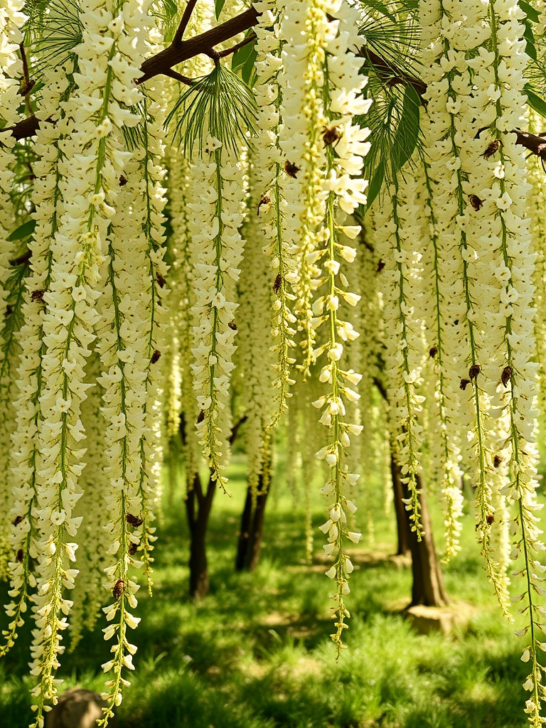Acacia flowers where bees collect nectar