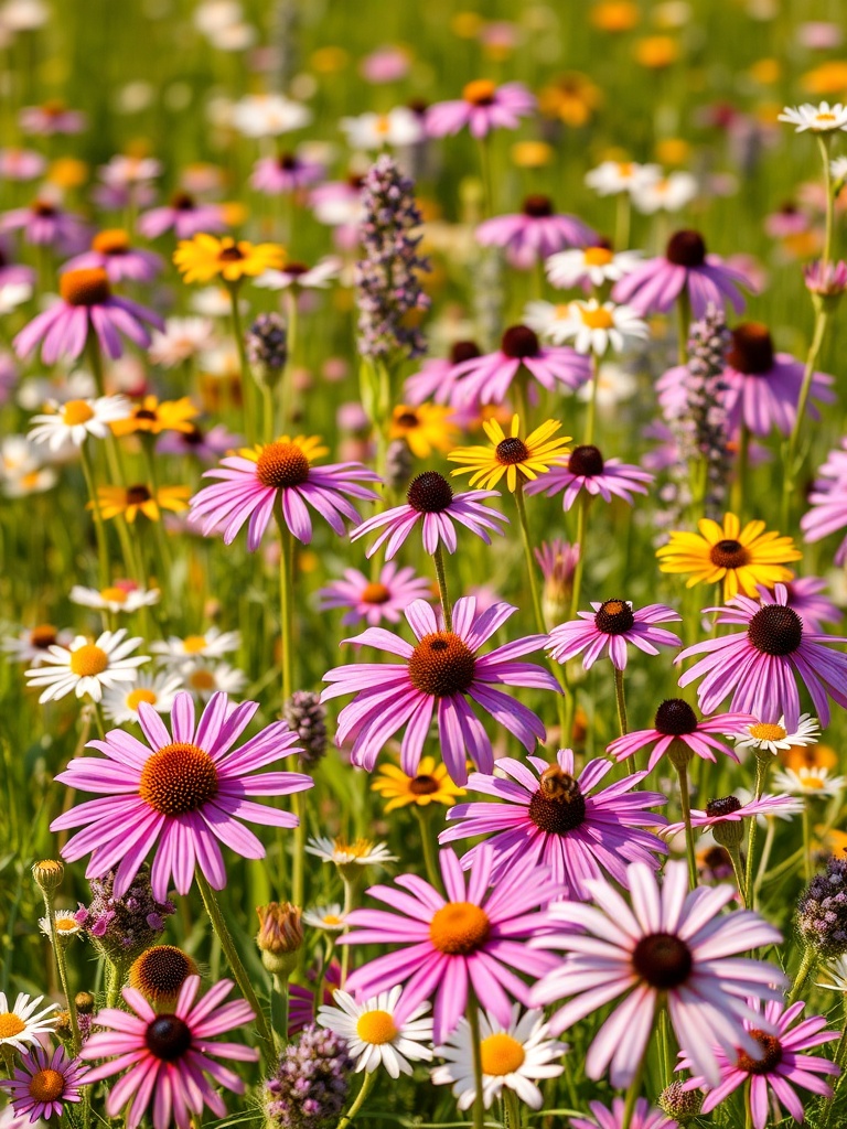Wildflower flowers where bees collect nectar