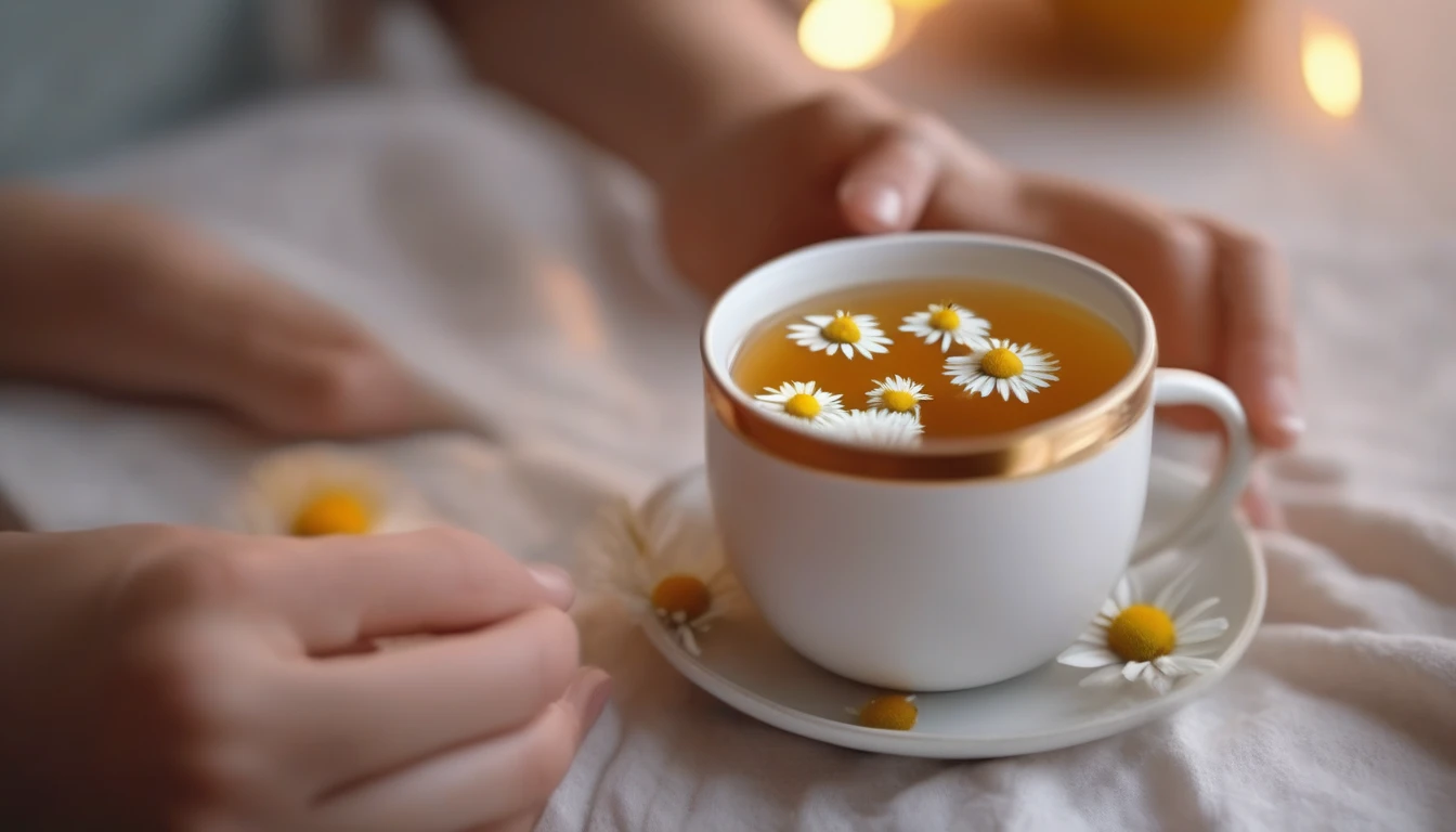 Soothing chamomile tea with honey for digestive comfort
