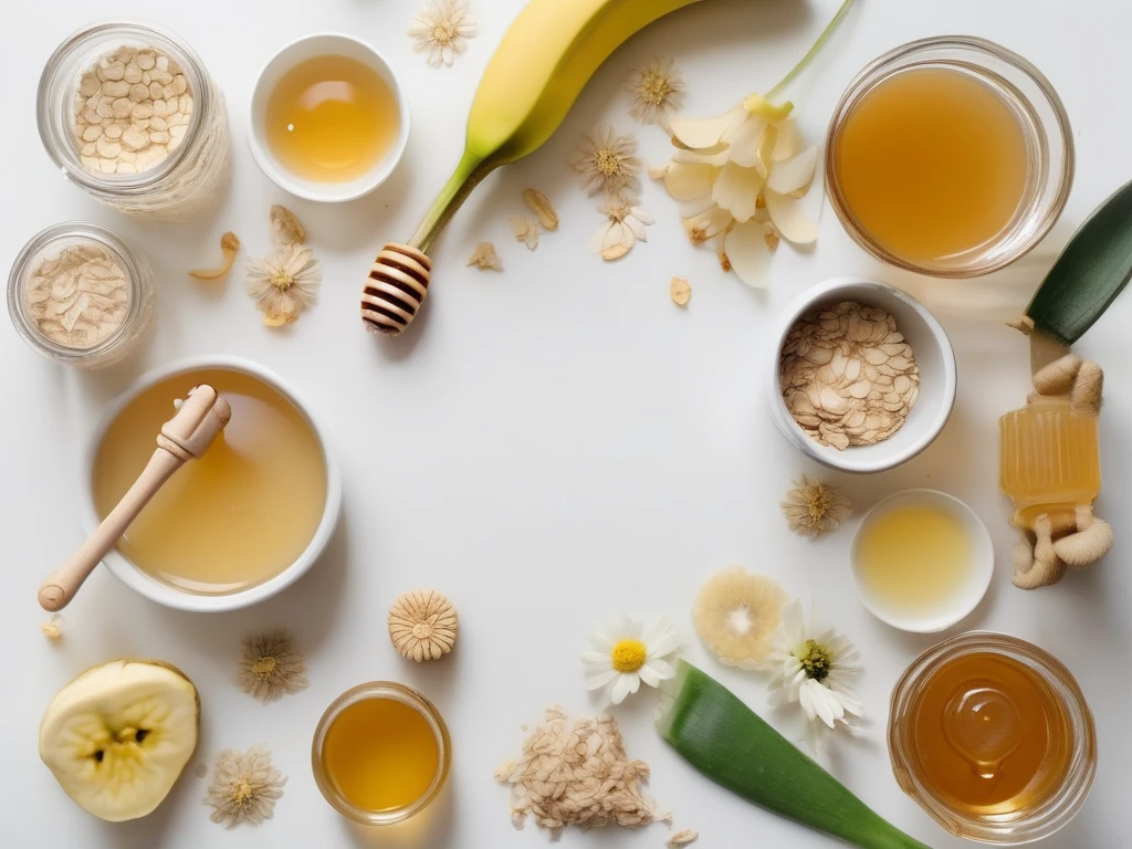 Anti-reflux food arrangement with honey, ginger, banana