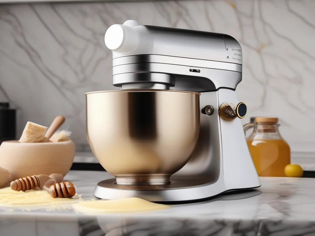 Stand mixer whipping honey butter