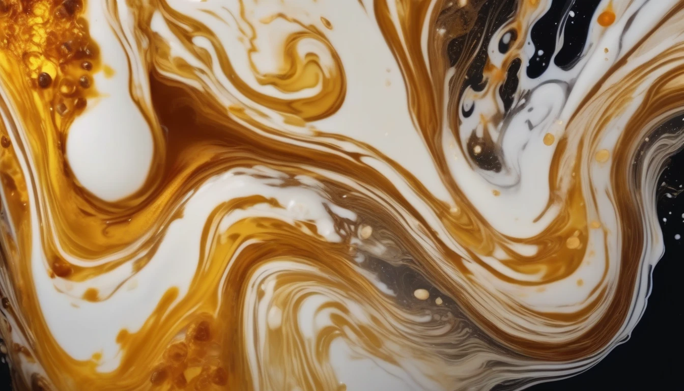 Warm milk and golden honey swirling together in glass
