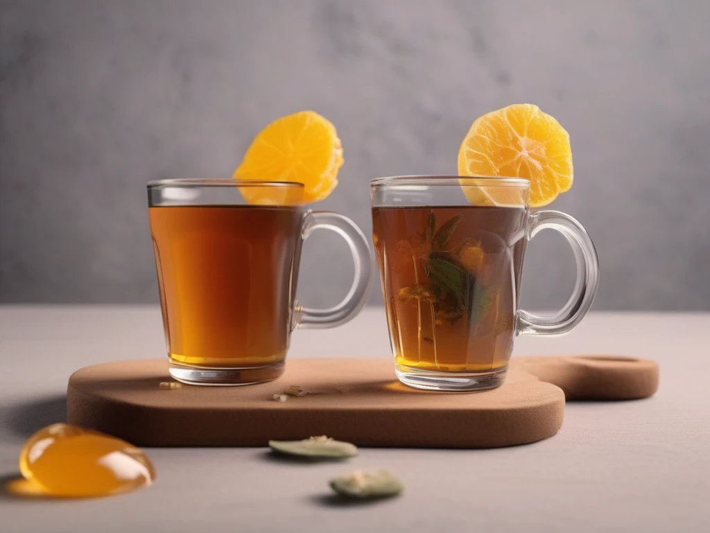 Two cups of tea sweetened with honey and monk fruit