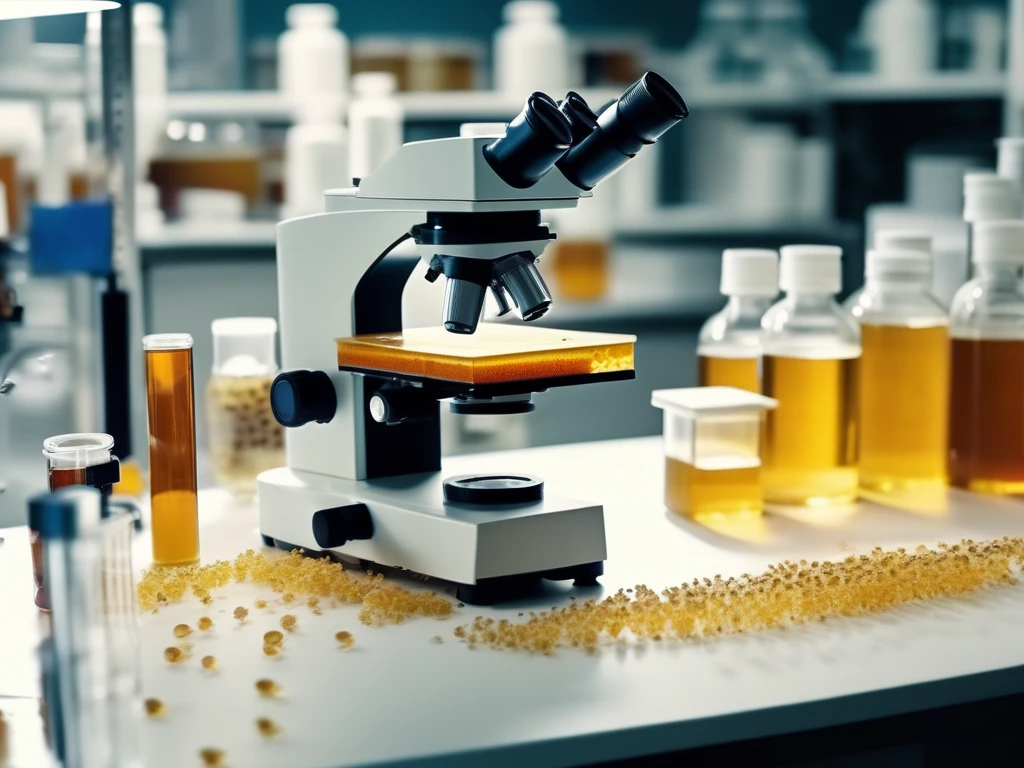 Laboratory testing honey authenticity with microscope