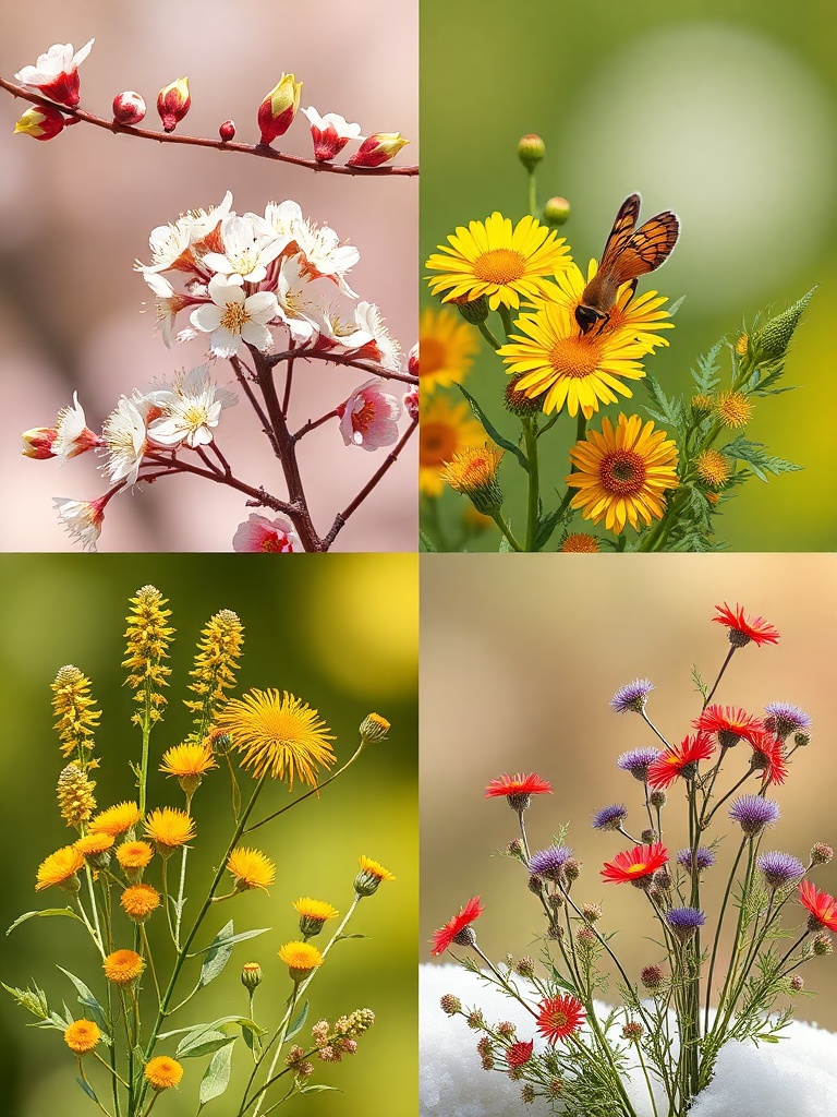 Seasonal nectar sources throughout the year