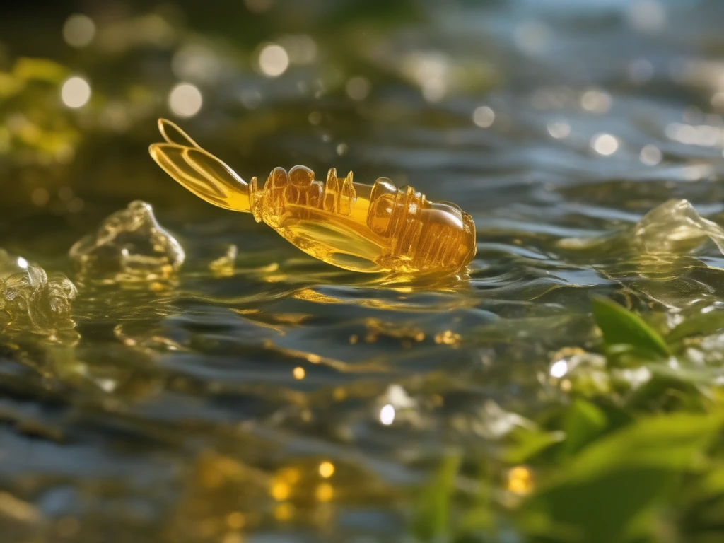 Golden tupelo honey flowing in unbroken stream